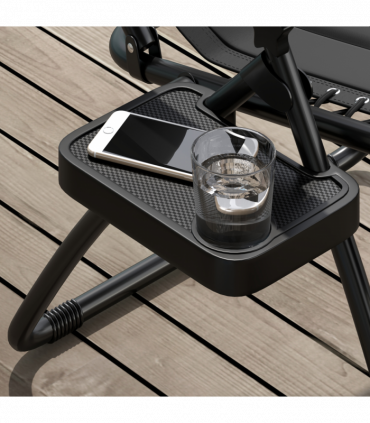 Outsunny Zero Gravity Lounger Folding Recliner Chair w/ Cup Holder Black