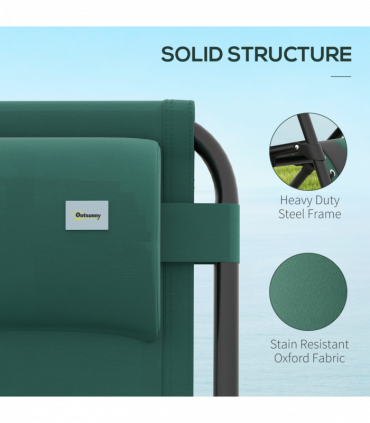 Outsunny Zero Gravity Lounger Folding Recliner Chair w/ Cup Holder Green