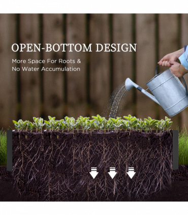 Outsuuny Galvanised Raised Garden Bed with Greenhouse and Cover, Dark Grey