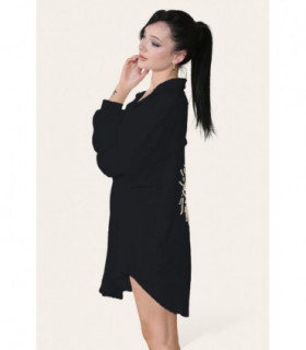 Oversized Long Sleeve Gold Sequin Eye Button Up Shirt