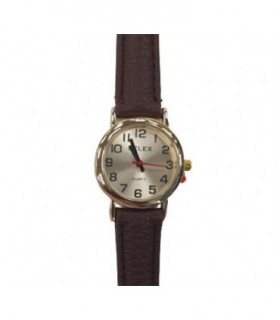 PELEX  Ladies Gold plated Dial Brown Leather Strap Quartz Watch PLX-013-GOLD-GOLD-BRN