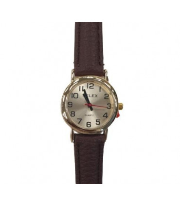 PELEX  Ladies Gold plated Dial Brown Leather Strap Quartz Watch PLX-013-GOLD-GOLD-BRN