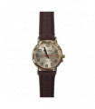 PELEX  Ladies Gold plated Dial Brown Leather Strap Quartz Watch PLX-013-GOLD-GOLD-BRN