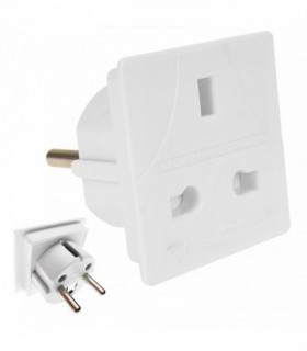 PIFCO Euro Travel Adaptor Adapter UK to Europe 2 pin - FOR EUROPEAN SALES