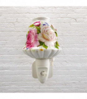 8 INCH FLORAL LED NIGHTLIGHT PINK AND WHITE FLOWERS