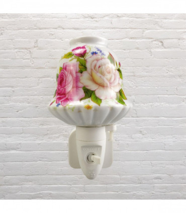 8 INCH FLORAL LED NIGHTLIGHT PINK AND WHITE FLOWERS