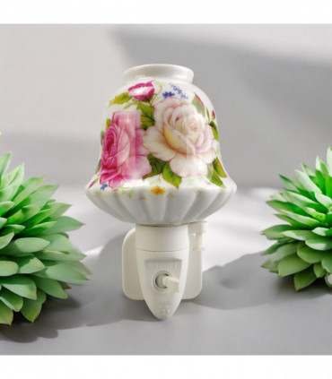 8 INCH FLORAL LED NIGHTLIGHT PINK AND WHITE FLOWERS