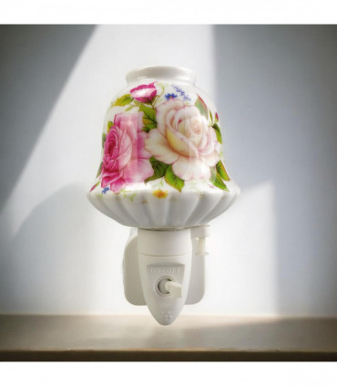 8 INCH FLORAL LED NIGHTLIGHT PINK AND WHITE FLOWERS