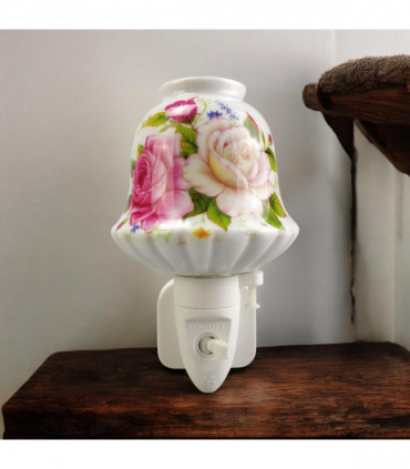 8 INCH FLORAL LED NIGHTLIGHT PINK AND WHITE FLOWERS