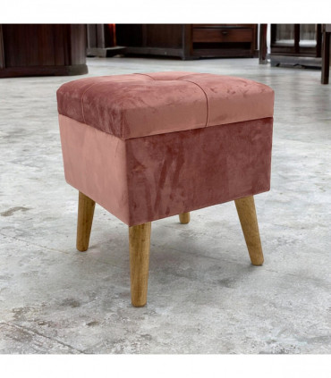 PINK WOODEN TRUNK L33 x W33 x H42 cm