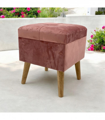 PINK WOODEN TRUNK L33 x W33 x H42 cm