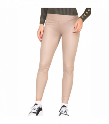 PU Fleece Line High Waisted Wet Look Faux Leather Legging