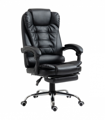 PU Leather Home Office Chair High Back Computer Chair with Swivel Wheels Black