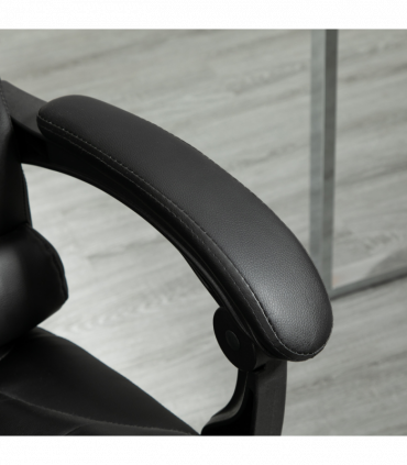 PU Leather Home Office Chair High Back Computer Chair with Swivel Wheels Black