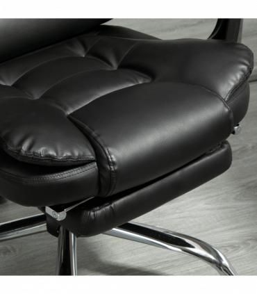 PU Leather Home Office Chair High Back Computer Chair with Swivel Wheels Black