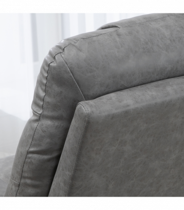 PU Leather Manual Recliner Chair Recliner Armchair Grey 360 Degreee swivel