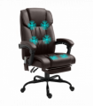 PU Leather Massage Office Chair with 6 Vibration Points Adjustable Height Brown
