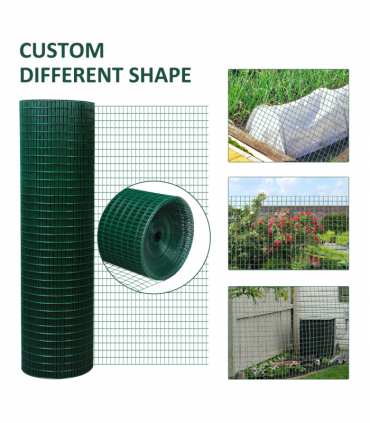 PVC Coated Welded Wire Mesh Chicken Poultry Aviary Fence Run Hutch Pet PawHut