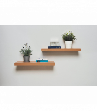 Pack of 2 40cm Floating Shelves - Light Oak