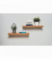 Pack of 2 60cm Floating Shelves - Light Oak