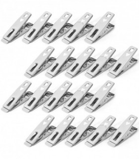 Vinsani ® Laundry Clothes Pegs Stainless Steel Spring-Loaded Metal  Clip Strong Grip and Windproof Laundry Pegs Quality Non-Slip Clothes Pins for Home and Garden Pack of 20