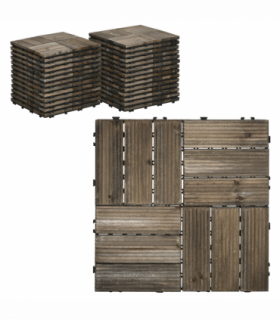 Pack of 27 Interlocking Decking Tiles 30x30cm Outdoor Flooring, 2.5?, Grey