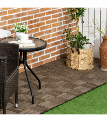 Pack of 27 Interlocking Decking Tiles 30x30cm Outdoor Flooring, 2.5?, Grey