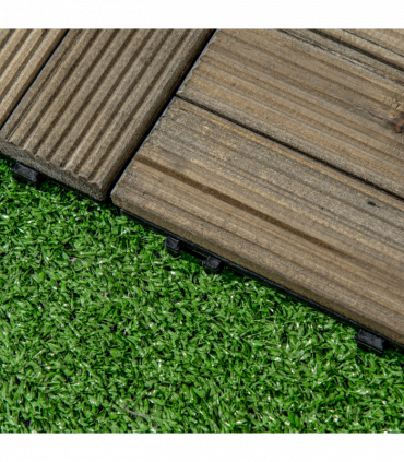 Pack of 27 Interlocking Decking Tiles 30x30cm Outdoor Flooring, 2.5?, Grey