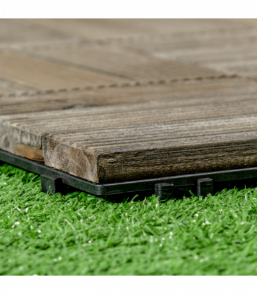 Pack of 27 Interlocking Decking Tiles 30x30cm Outdoor Flooring, 2.5?, Grey