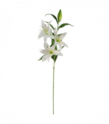 Pack of 6 x 100cm Large White Lily Stem - 18 Flowers