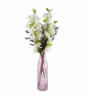 Pack of 6 x 100cm White Artificial Blossom Stem