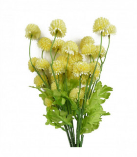Pack of 6 x 50cm Dahlia Pompom Yellow Artificial Stem