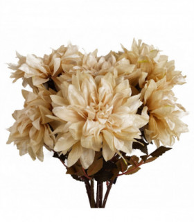 Pack of 6 x 55cm Dahlia Flower Stem - Dusty Cream