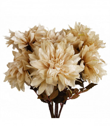 Pack of 6 x 55cm Dahlia Flower Stem - Dusty Cream