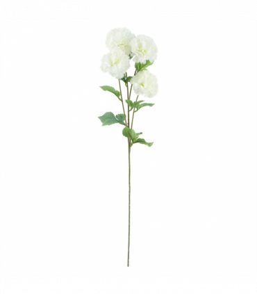 Pack of 6 x 70cm White Artificial Carnation Stem - 24 Flowers
