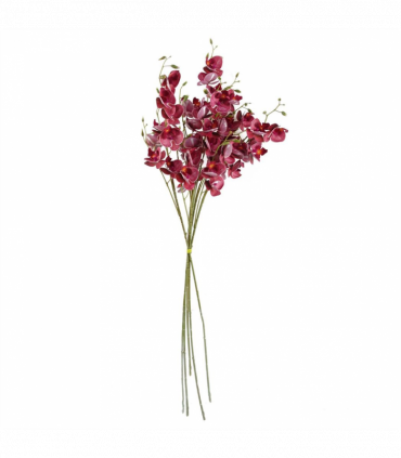 Pack of 6 x 80cm Dark Pink Artificial Mini Orchid Stem