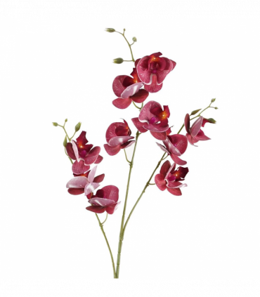 Pack of 6 x 80cm Dark Pink Artificial Mini Orchid Stem