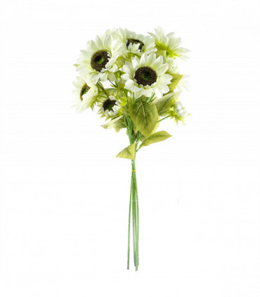 Pack of 6 x 88cm White Artificial Sunflower - 18 heads