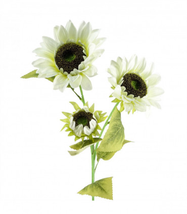 Pack of 6 x 88cm White Artificial Sunflower - 18 heads
