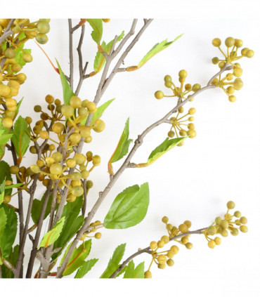 Pack of 6 x 90cm Artificial Yellow Berry Stem