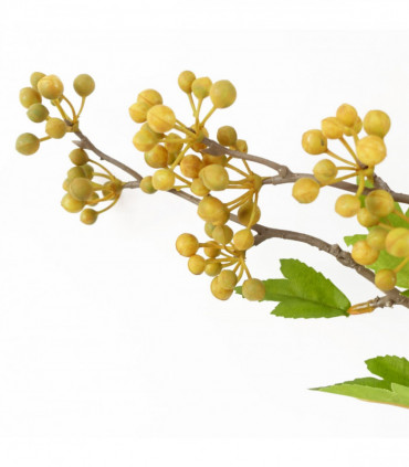 Pack of 6 x 90cm Artificial Yellow Berry Stem
