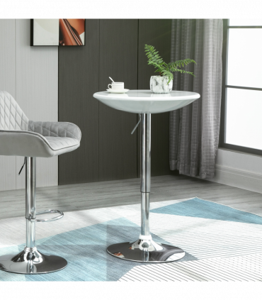 Painted Top Bistro Pub Table Adjustable Swivel Counter Home White