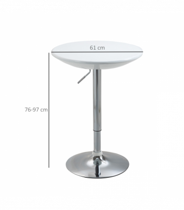 Painted Top Bistro Pub Table Adjustable Swivel Counter Home White