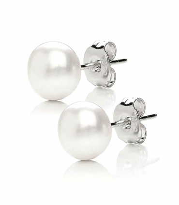 Pale Ivory Freshwater Pearl Stud Earrings