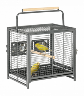 Parrot Cage Bird Carrier w/ Wooden Perch, Handle