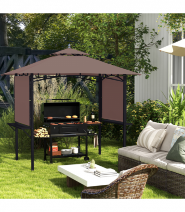 Party BBQ Tent Outdoor Camping Patio Canopy Awing Waterproof Coffee