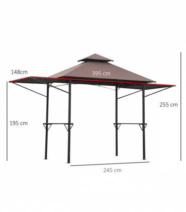 Party BBQ Tent Outdoor Camping Patio Canopy Awing Waterproof Coffee
