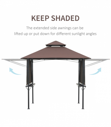 Party BBQ Tent Outdoor Camping Patio Canopy Awing Waterproof Coffee