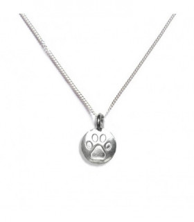 Paw Print Silver Necklace