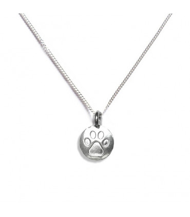 Paw Print Silver Necklace